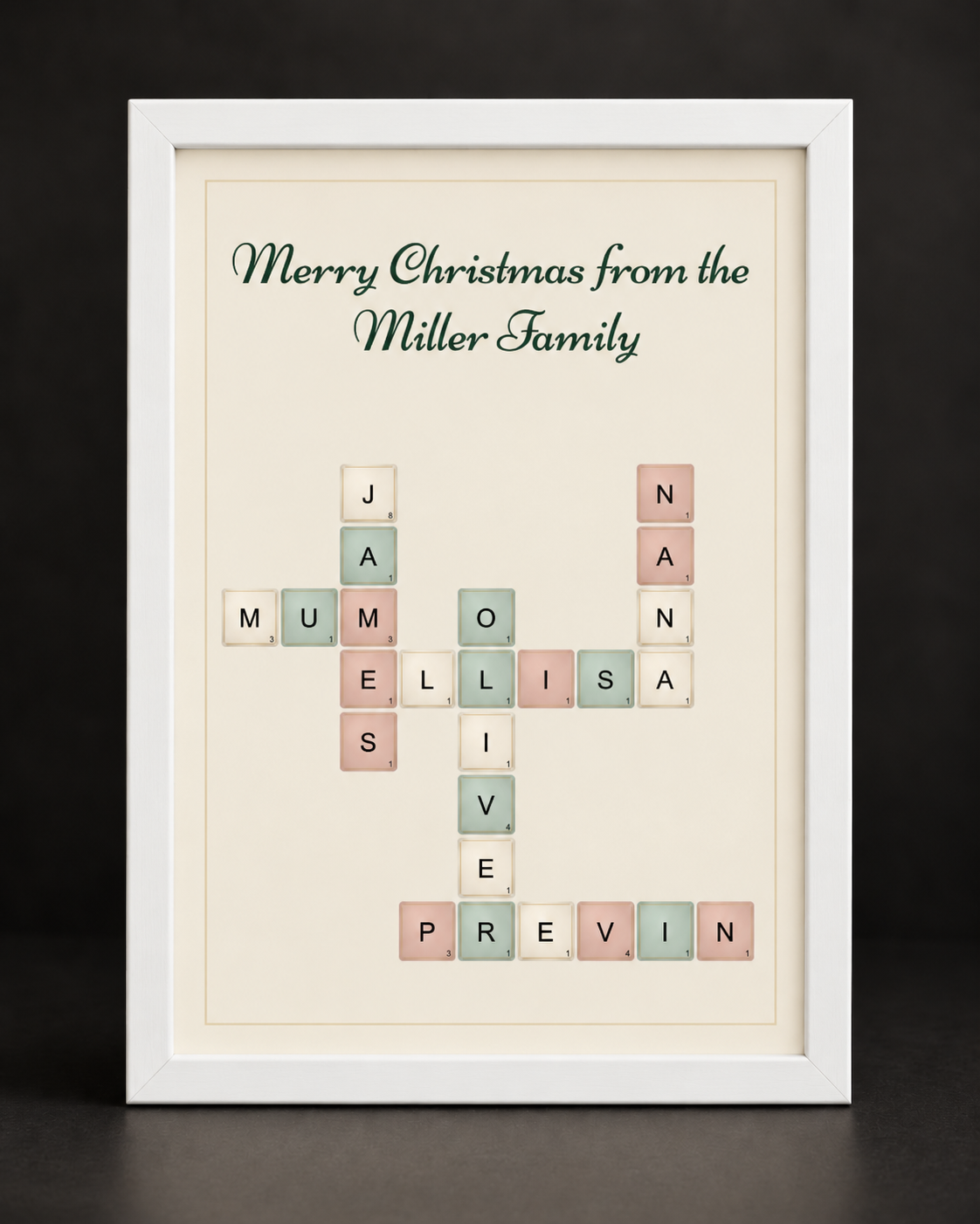 Personalised Christmas Family Crossword Poster