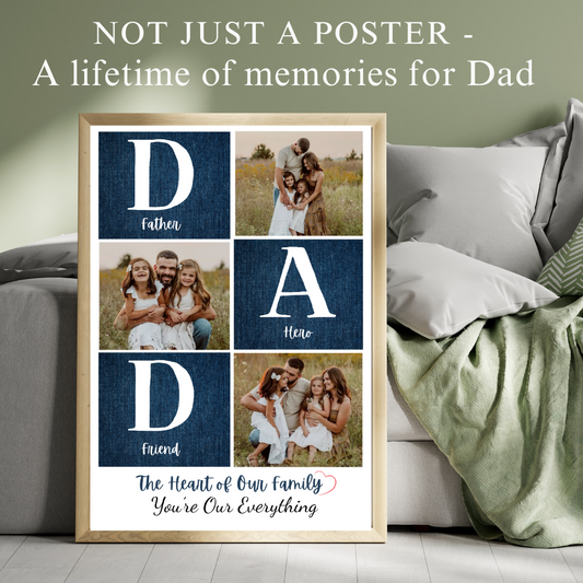 Personalised Father’s Day Photo Poster – A3 Gift for Dad