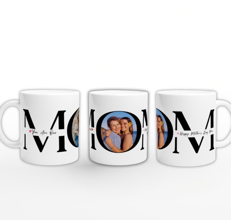 Custom MOM Letter Photo Mug