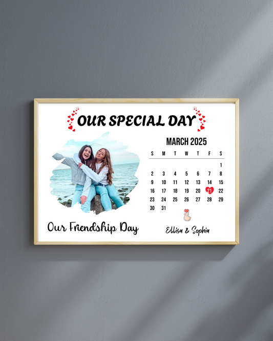 Personalised Special Day Calendar Poster – A3 Landscape | Custom Photo, Date & Symbol - All Custom