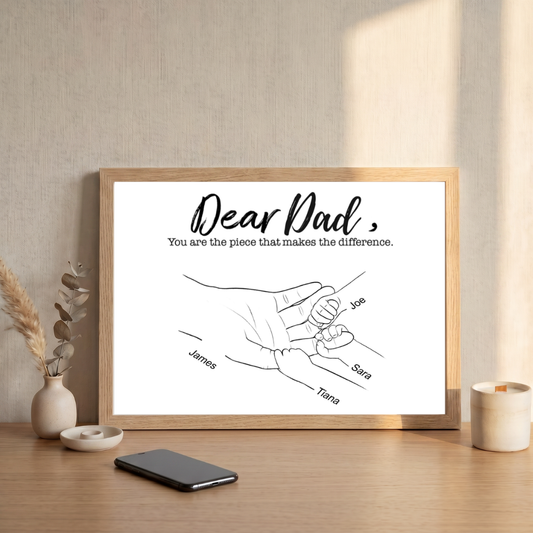 Personalised Dad & Kids Hands Print & Mug