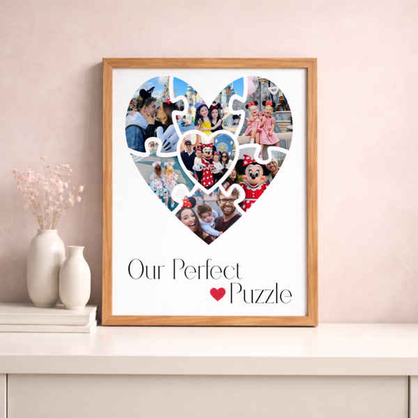 Personalised Heart Puzzle Photo Poster