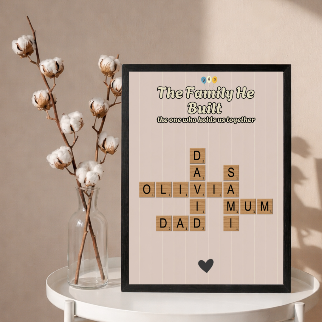 Personalised Father's Day Family Crossword Poster