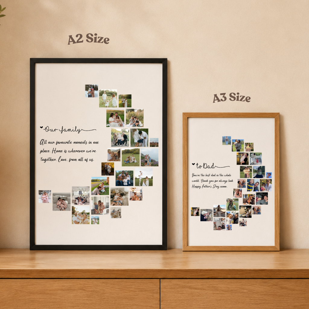 Personalised Half Moon Photo Collage Poster