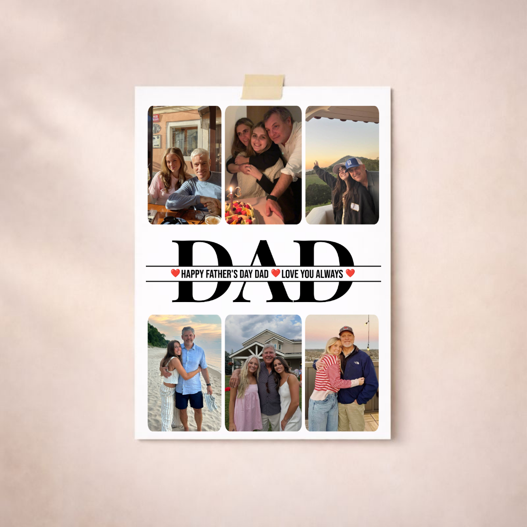 Personalised DAD Photo Collage Poster