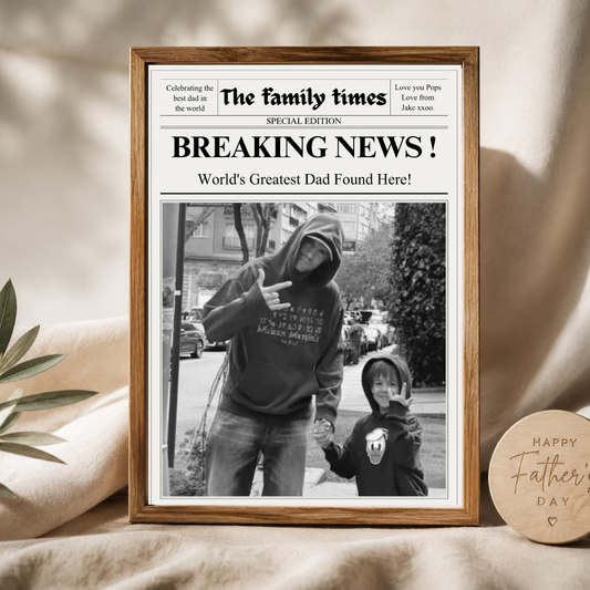 Personalised Father's Day Newspaper Poster