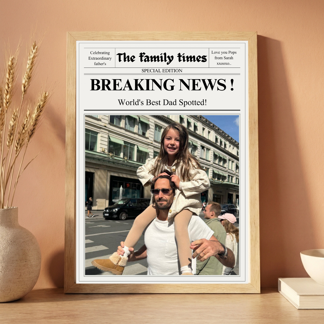 Personalised Father's Day Newspaper Poster
