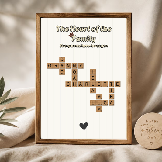 Personalised Aesthetic Family Crossword Poster