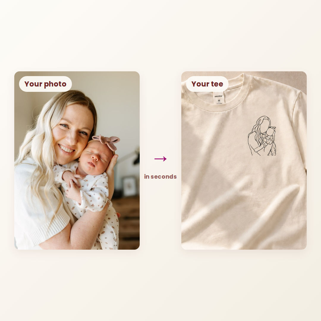 Personalised Line Art T-Shirt