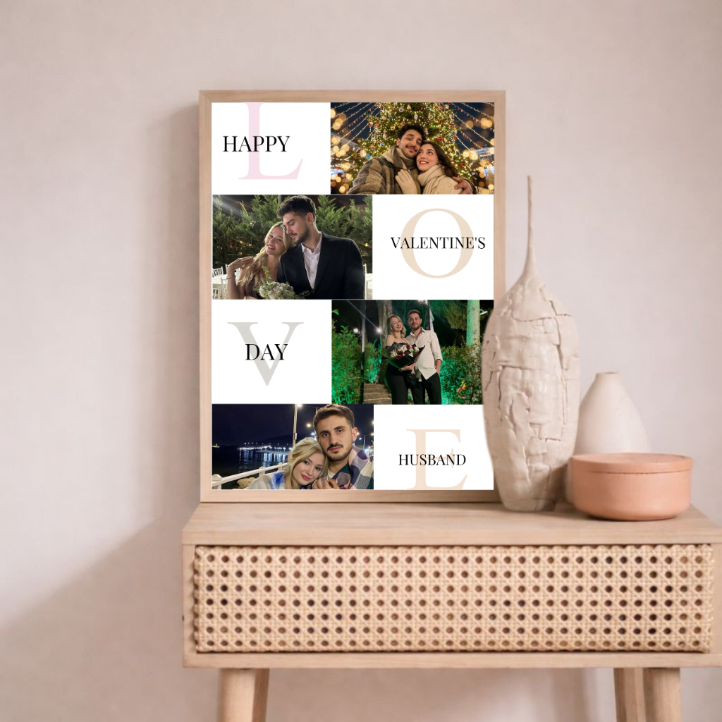 Personalised Happy Valentine’s Day Photo Collage Poster