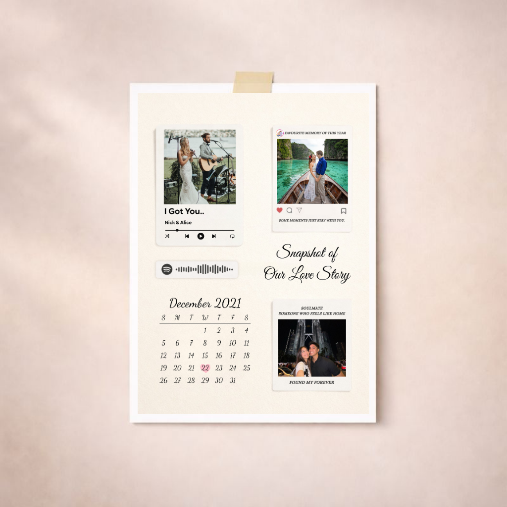 Personalised Song & Memory Calendar Poster