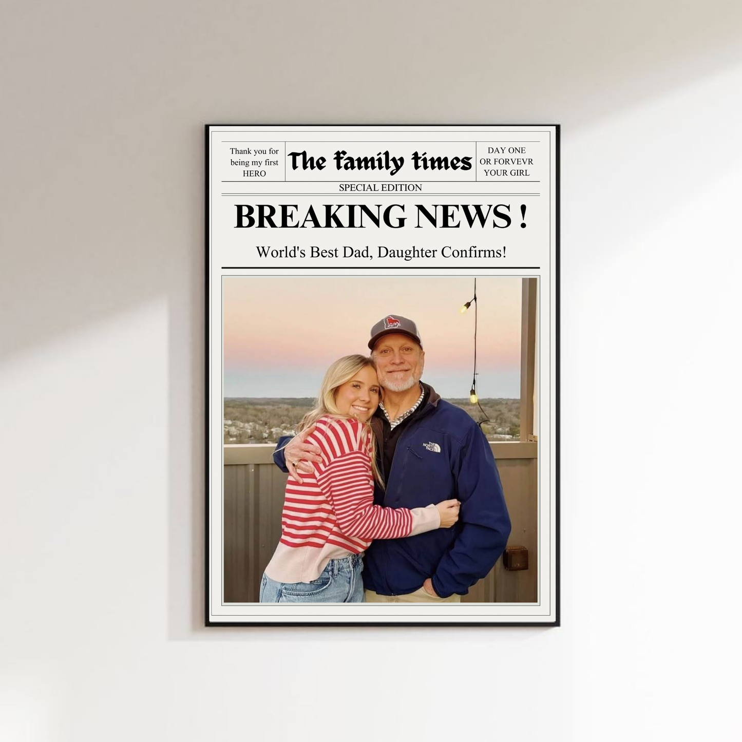 Personalised Father's Day Newspaper Poster