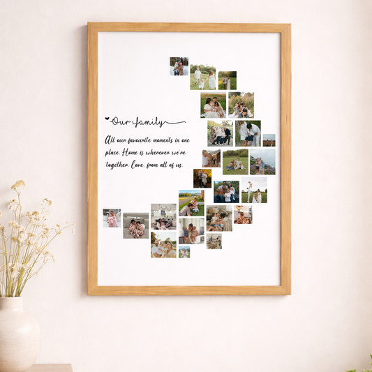 Personalised Half Moon Photo Collage Poster