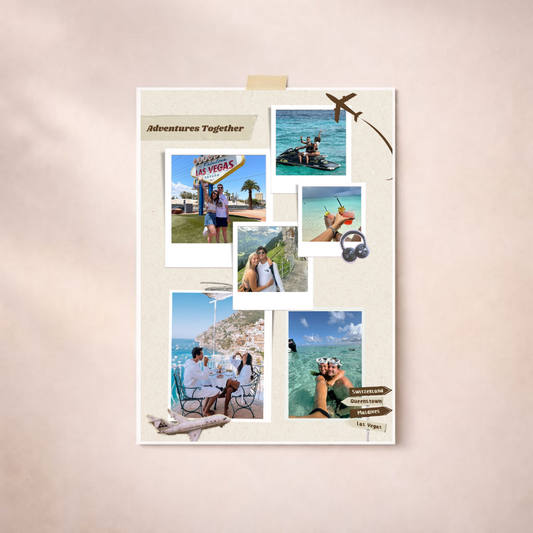 Personalised Aesthetic Travel Collage | Vintage-Style Travel Poster
