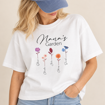 Personalised Family Flower Garden Tee