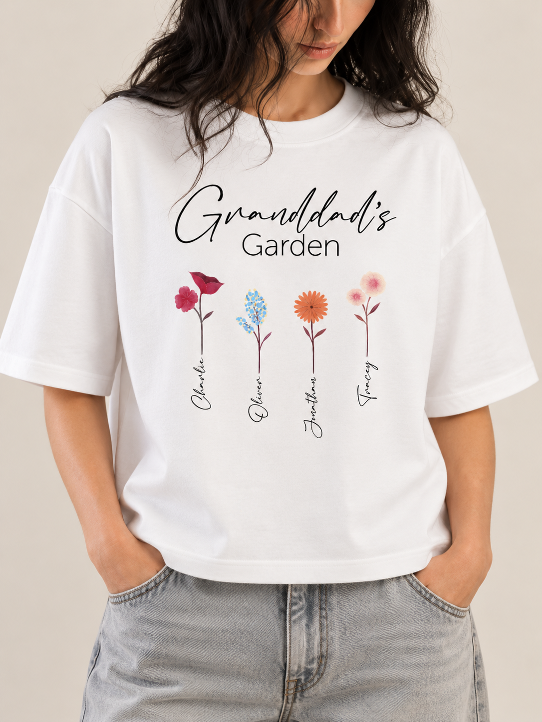 Personalised Family Flower Garden Tee