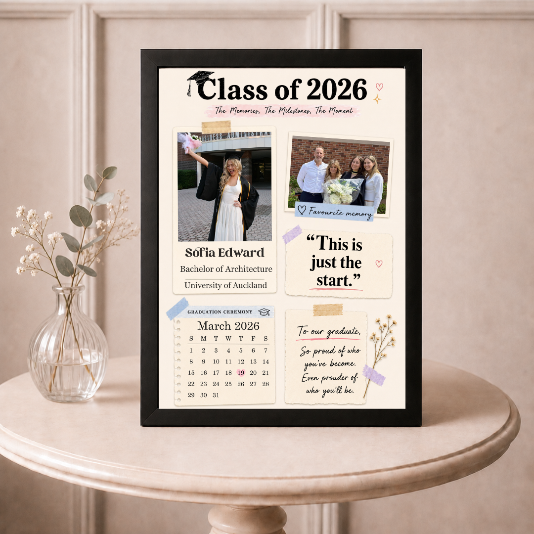 Personalised Class of 2026 Graduation Keepsake (A4 Size)