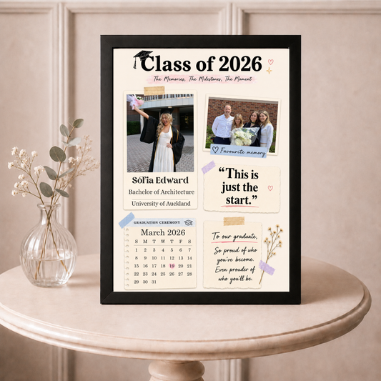 Personalised Class of 2026 Graduation Keepsake (A4 Size)