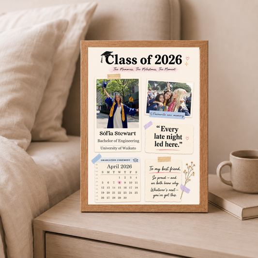 Personalised Class of 2026 Graduation Keepsake (A4 Size)
