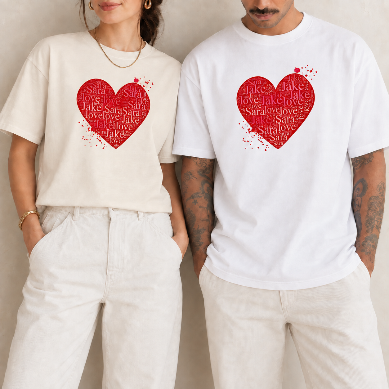 Personalised Heart Word Cloud Tee