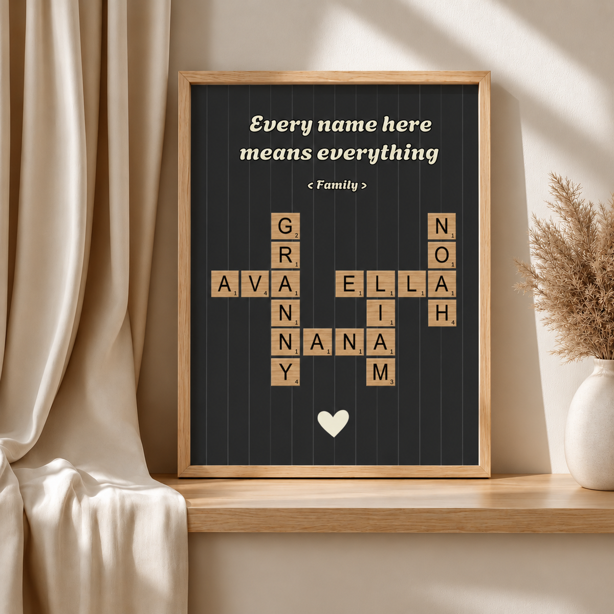 Personalised Aesthetic Family Crossword Poster