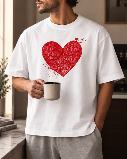 Personalised Heart Word Cloud Tee