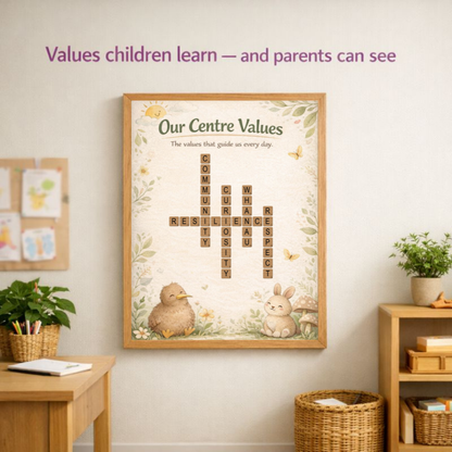 Values Crossword Poster For Learning Centers