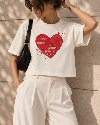 Personalised Heart Word Cloud Tee