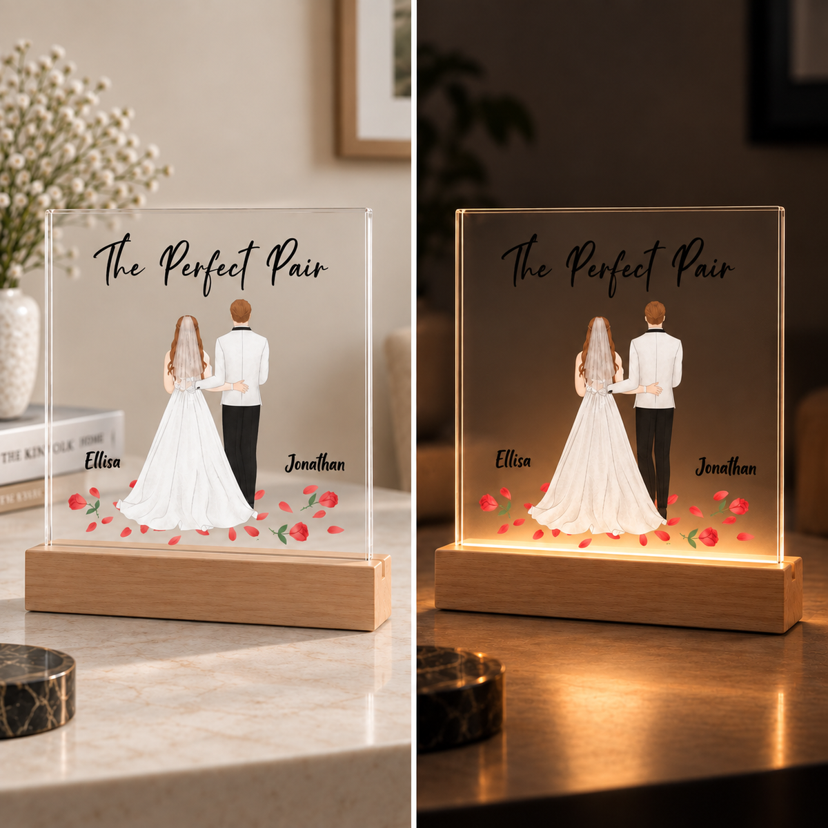 Personalised Couple & Besties Acrylic LED Plaque
