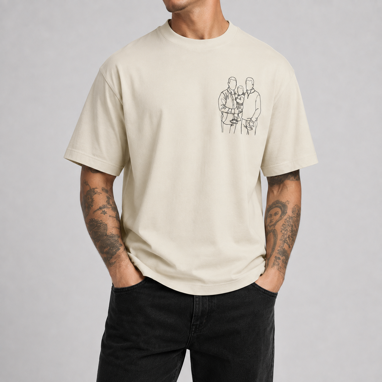 Personalised Line Art T-Shirt