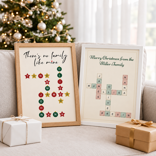 Personalised Christmas Family Crossword Poster