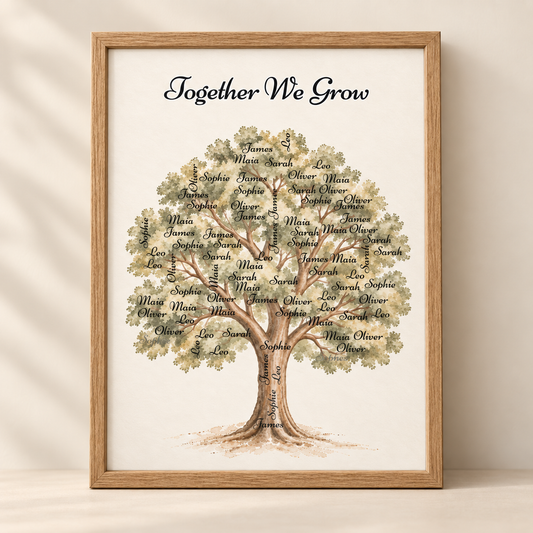 Personalised Family Name Tree Poster