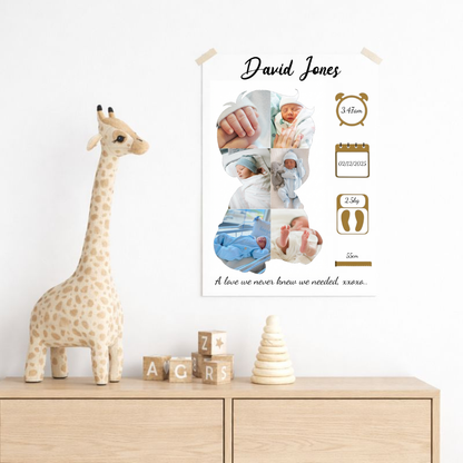 Personalised Baby Birth Keepsake Poster
