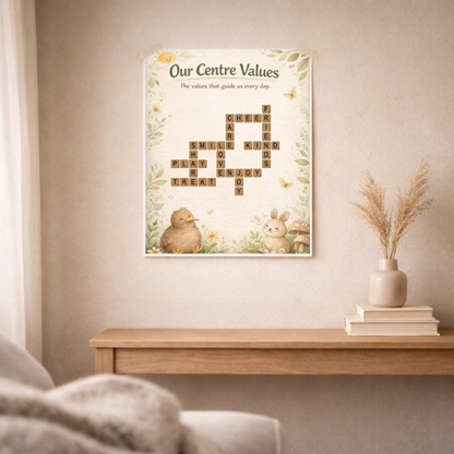 Values Crossword Poster For Learning Centers