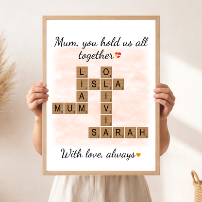 Personalised Family Crossword Poster