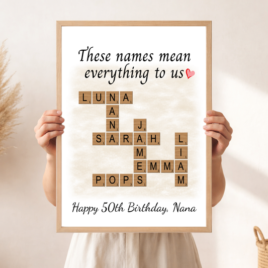 Personalised Family Crossword Poster