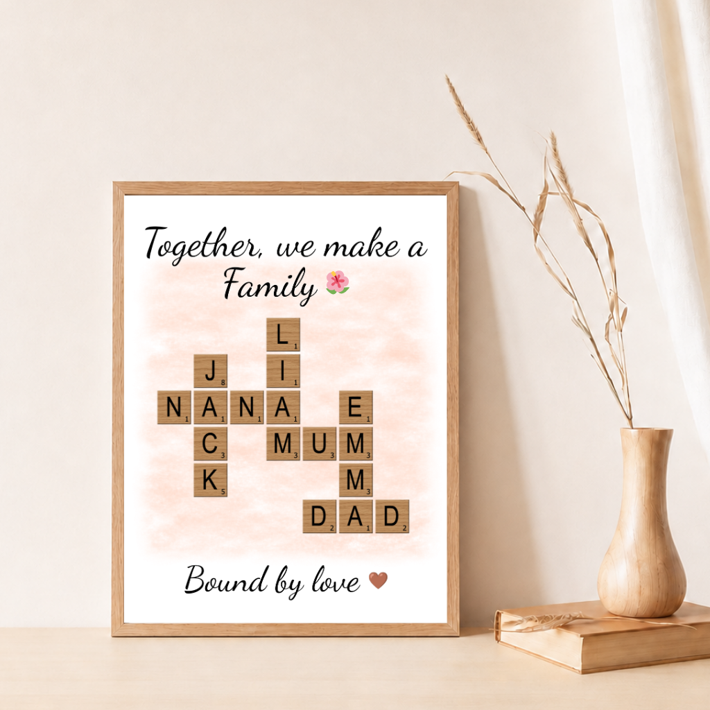 Personalised Family Crossword Poster