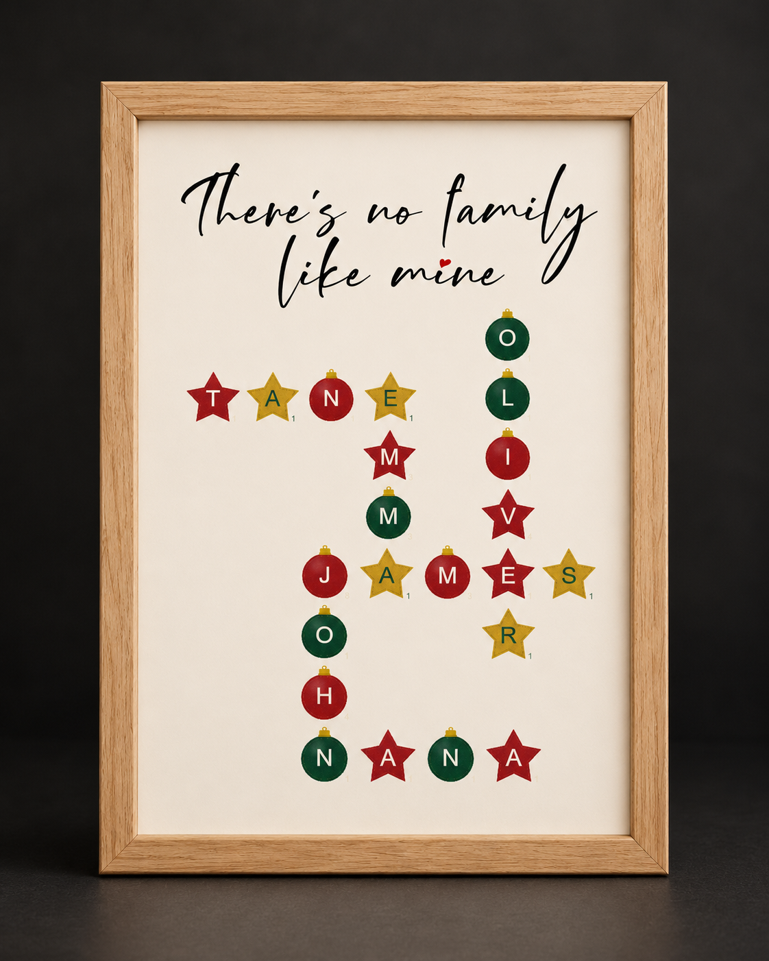 Personalised Christmas Family Crossword Poster