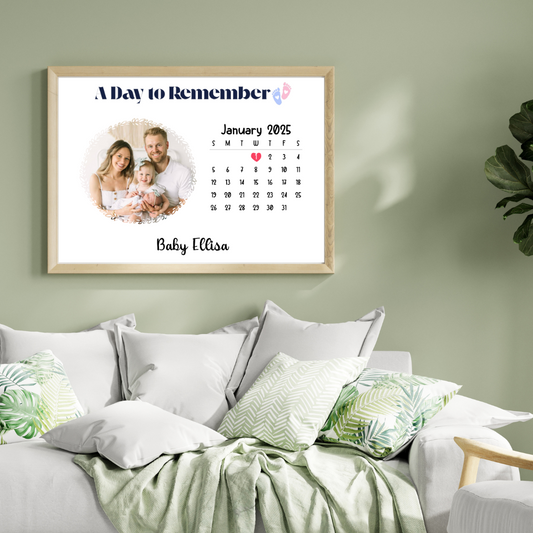 Personalised Baby Birth Calendar Poster (A3) - All Custom