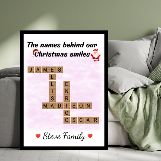 Personalised Family Crossword Poster (A3)