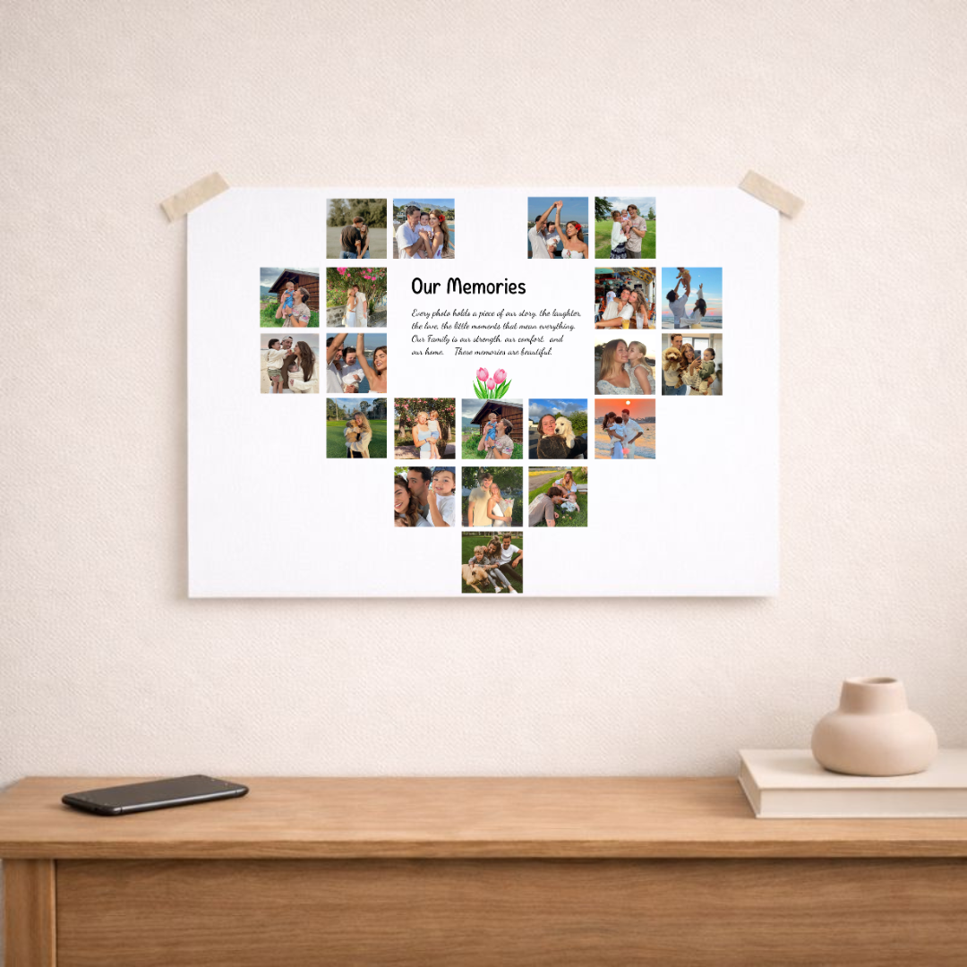 Personalised Cherished Memories Photo Collage Poster