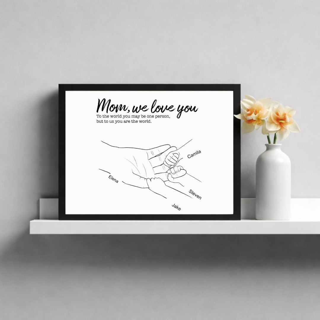Personalised Mum Hands Poster (A3)