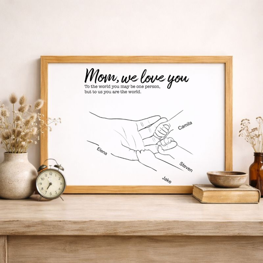 Personalised Mum Hands Poster (A3)