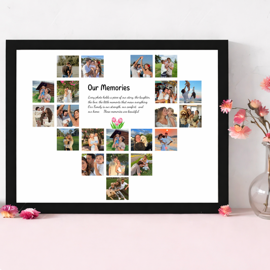 Personalised Cherished Memories Photo Collage Poster