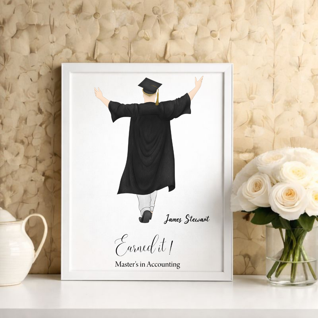Personalised Graduation Portrait Poster | Custom Graduate Illustration