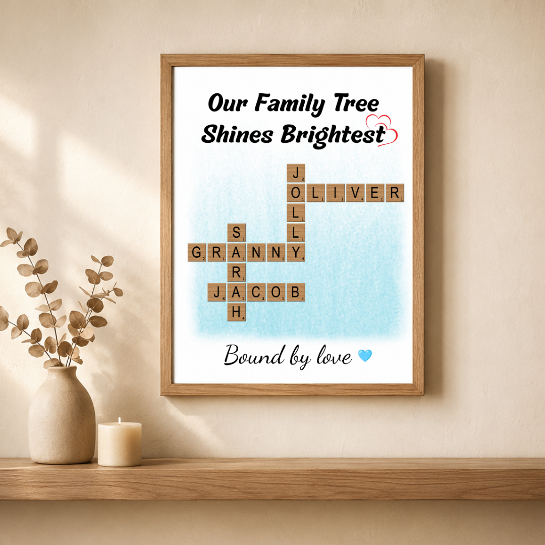 Personalised Family Crossword Poster
