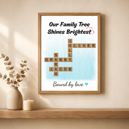 Personalised Family Crossword Poster