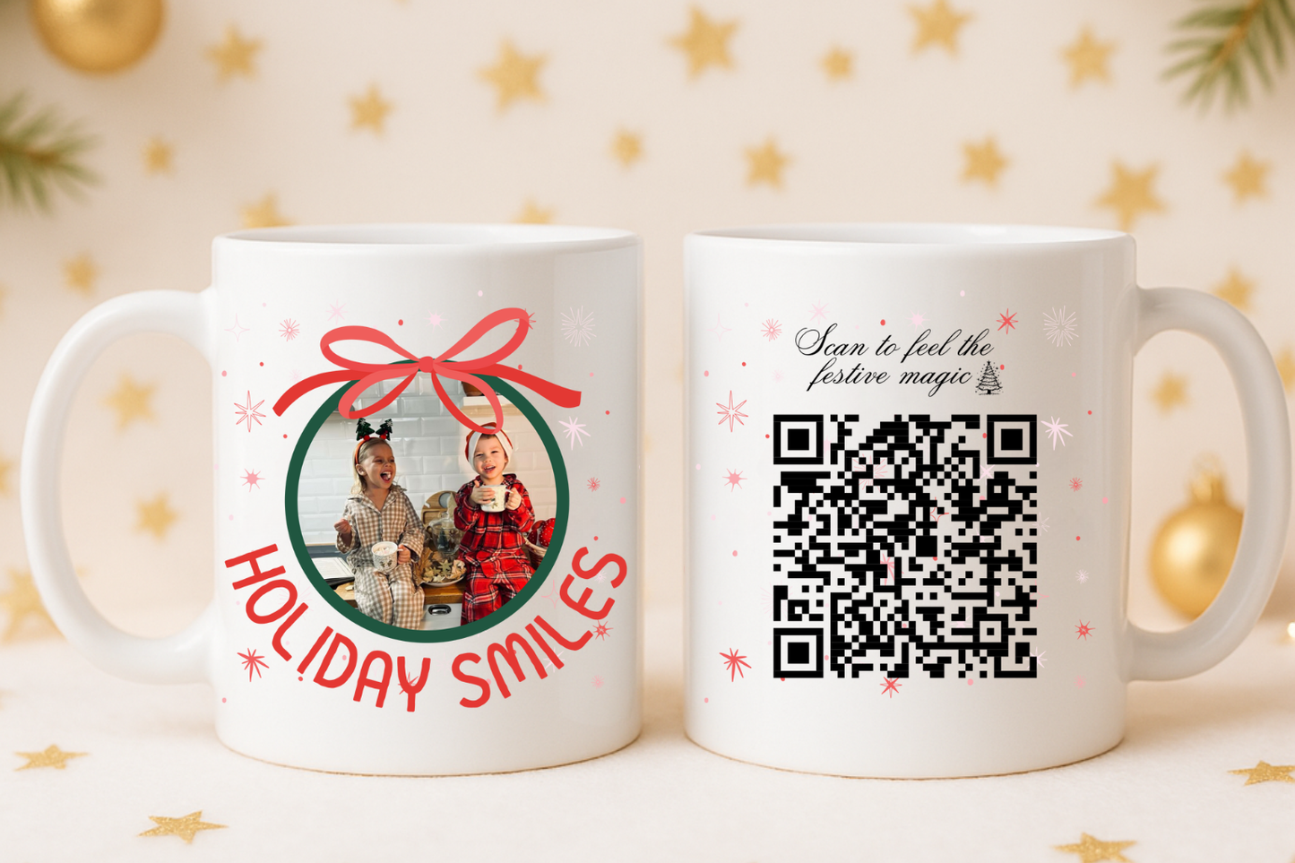 Personalised Christmas QR Code Mug – Custom Photo & Favourite Song