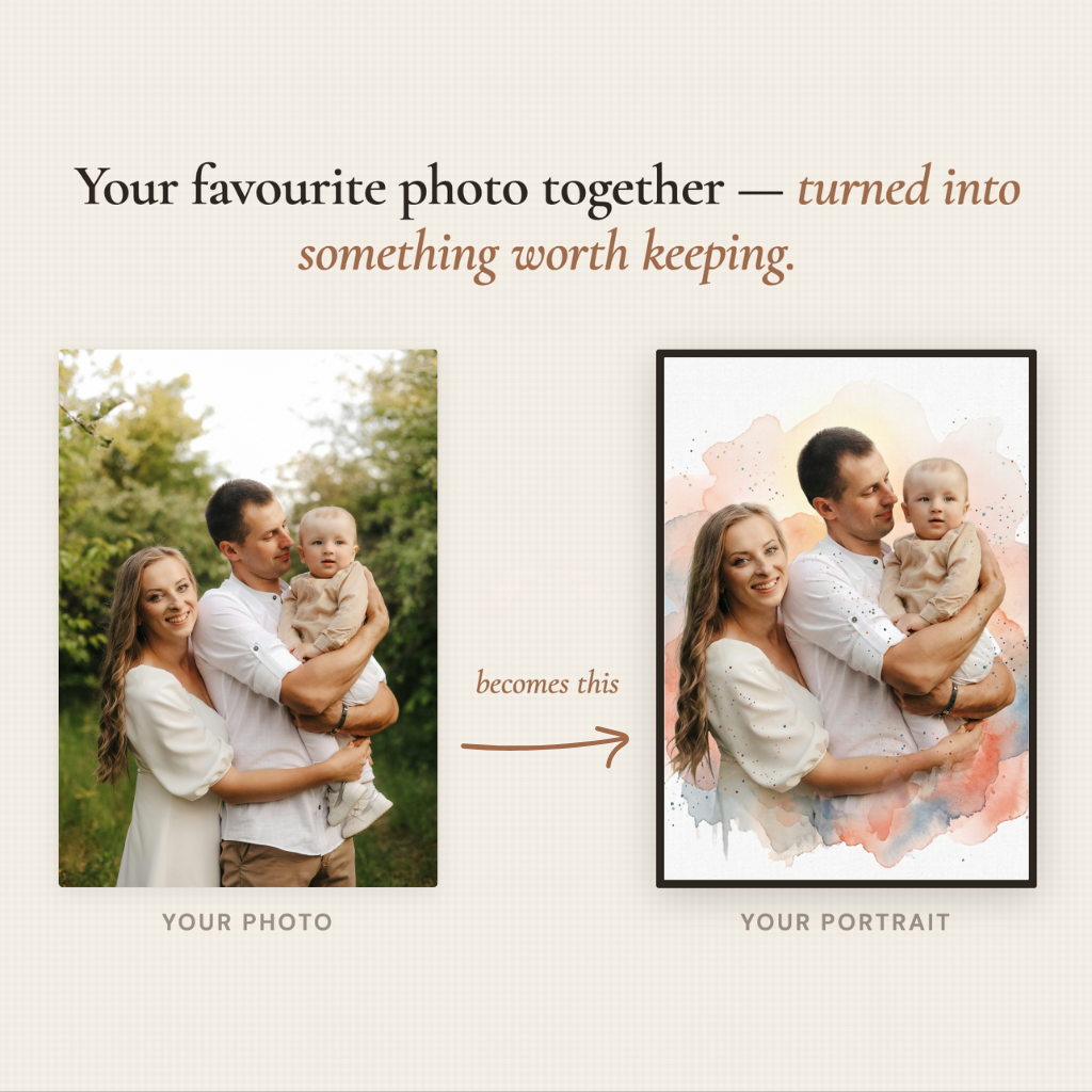 Personalised Watercolour Splash Photo Print [A3 size of a dog portrait]