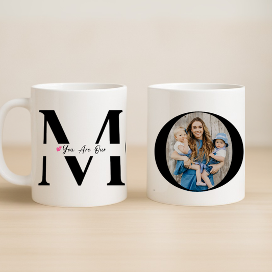 Custom MOM Letter Photo Mug